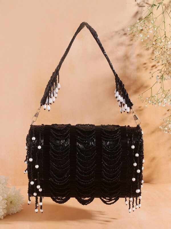 Designer Silver Katdana Flap Clutch - Image 4