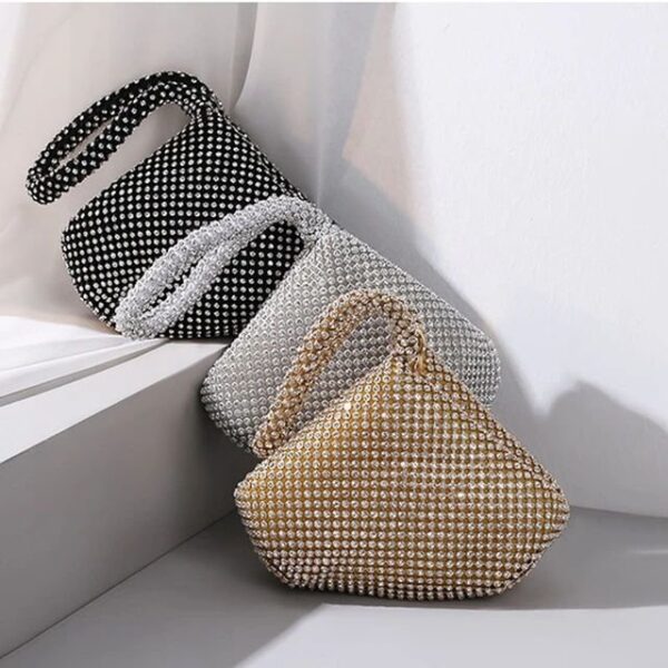 BRIDAL IMPORTED DIAMOND CLUTCH LOOK BAG - Image 2