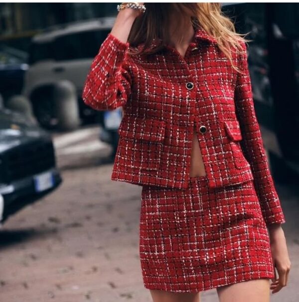 Checked Tweed Set