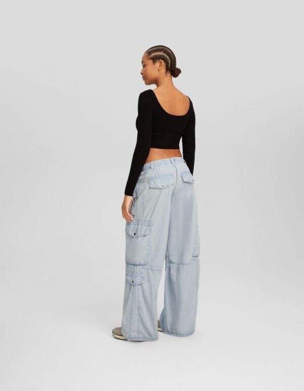 BHK Faded Multi Pocket Relexed fit Pants - Image 2