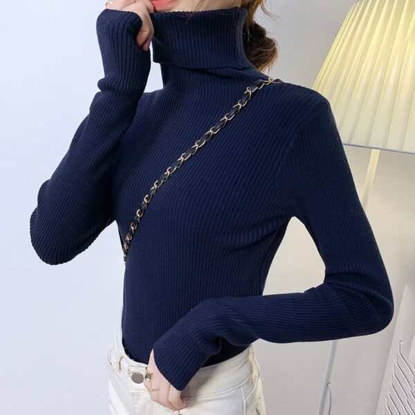 Casual High neck knitted women sweater