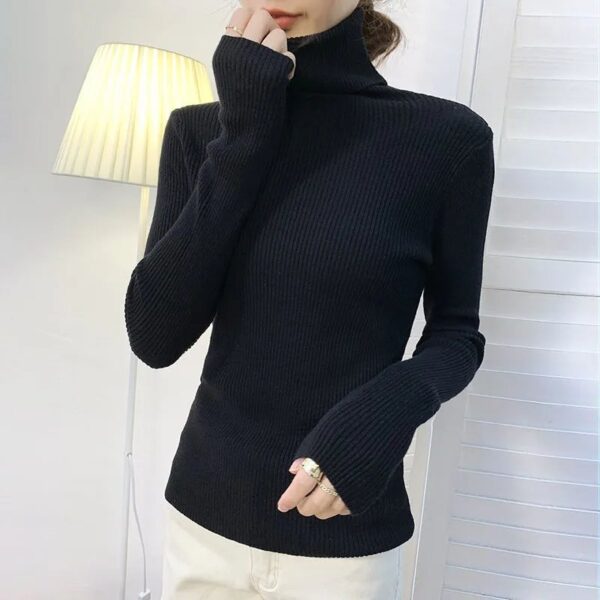 Casual High neck knitted women sweater - Image 8