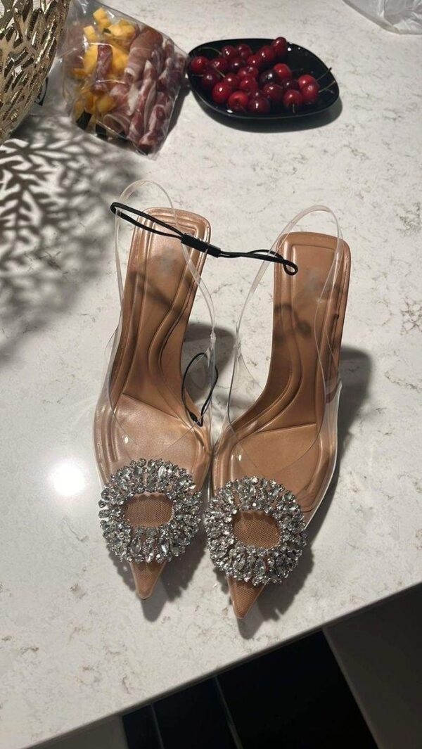 Premium Embellished Transparent Slingback
