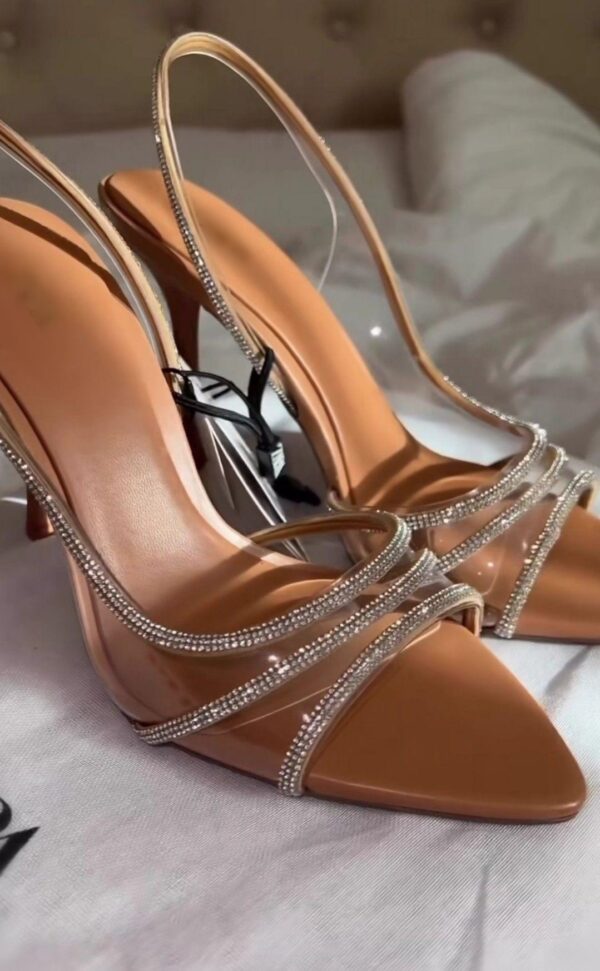 Premium Rhinestone Studded High Heels - Image 2