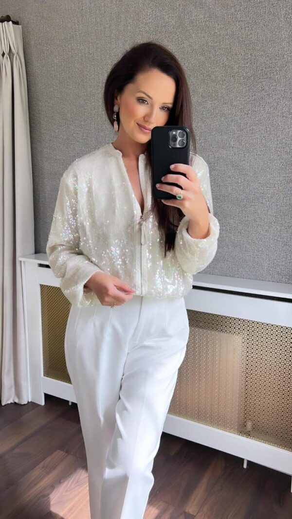 Sequined Luxury Zipper Jacket - Image 3