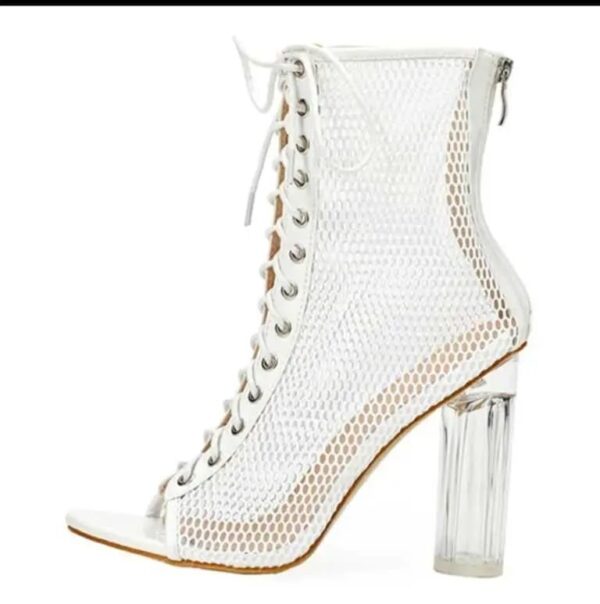 Lace Up Boots with Glass Heel - Image 2