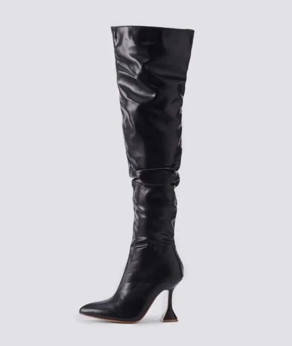 Premium Thigh High Black Heeled Boots - Image 2