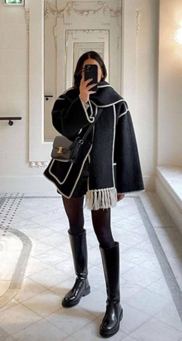Oversize Zed Jacket With Cape - Image 5