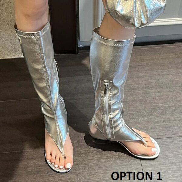 Summer Fashion High Heel Side Zipper Clip Toe Sandal Boots On Pre-book - Image 3