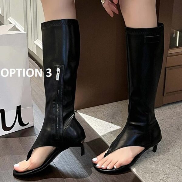 Summer Fashion High Heel Side Zipper Clip Toe Sandal Boots On Pre-book - Image 4