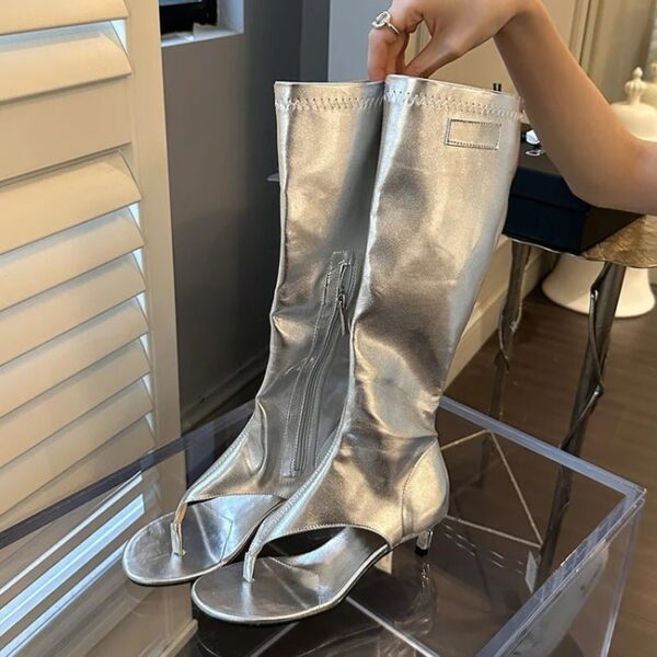 Summer Fashion High Heel Side Zipper Clip Toe Sandal Boots On Pre-book - Image 5