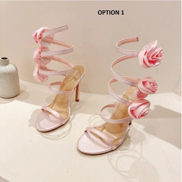 Premium Rose Applique Spiral Heels on Pre-book - Image 11