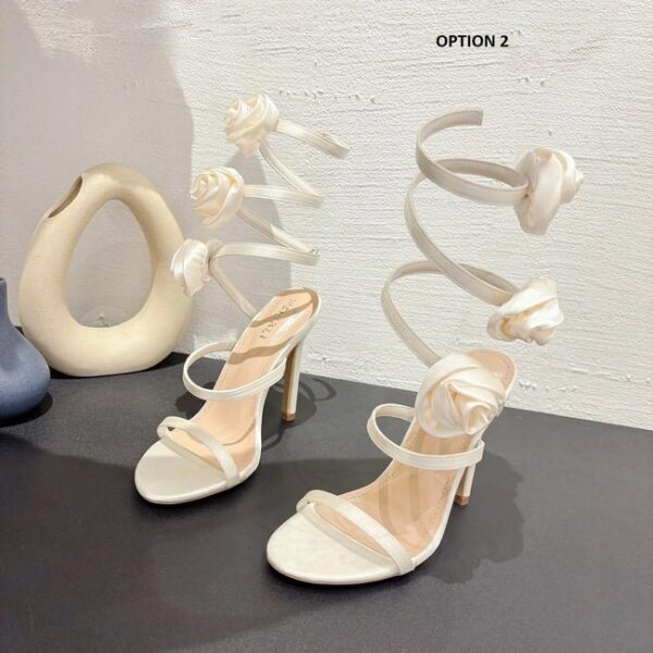 Premium Rose Applique Spiral Heels on Pre-book - Image 9