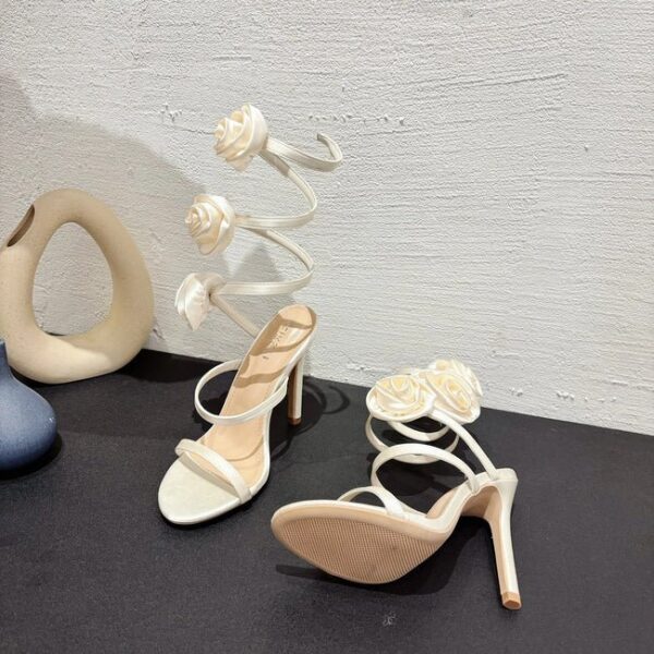 Premium Rose Applique Spiral Heels on Pre-book - Image 5