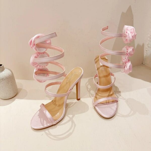 Premium Rose Applique Spiral Heels on Pre-book - Image 10