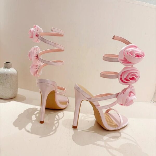 Premium Rose Applique Spiral Heels on Pre-book - Image 8