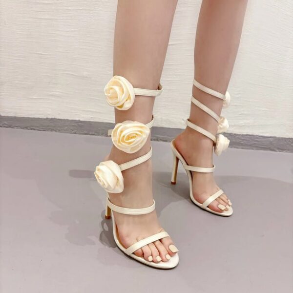 Premium Rose Applique Spiral Heels on Pre-book - Image 3