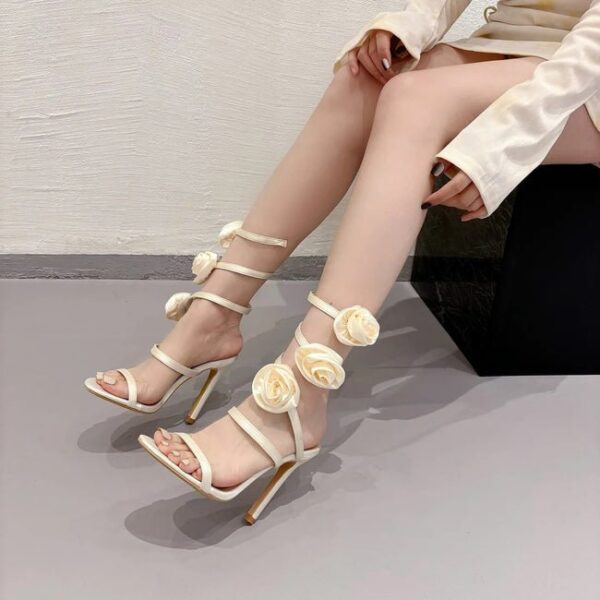 Premium Rose Applique Spiral Heels on Pre-book