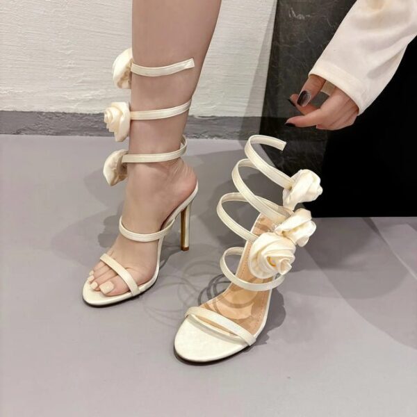 Premium Rose Applique Spiral Heels on Pre-book - Image 13