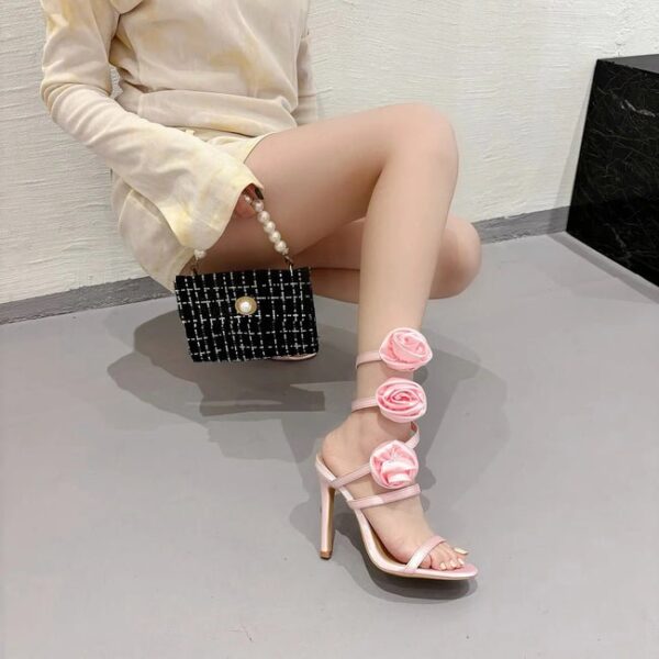 Premium Rose Applique Spiral Heels on Pre-book - Image 2