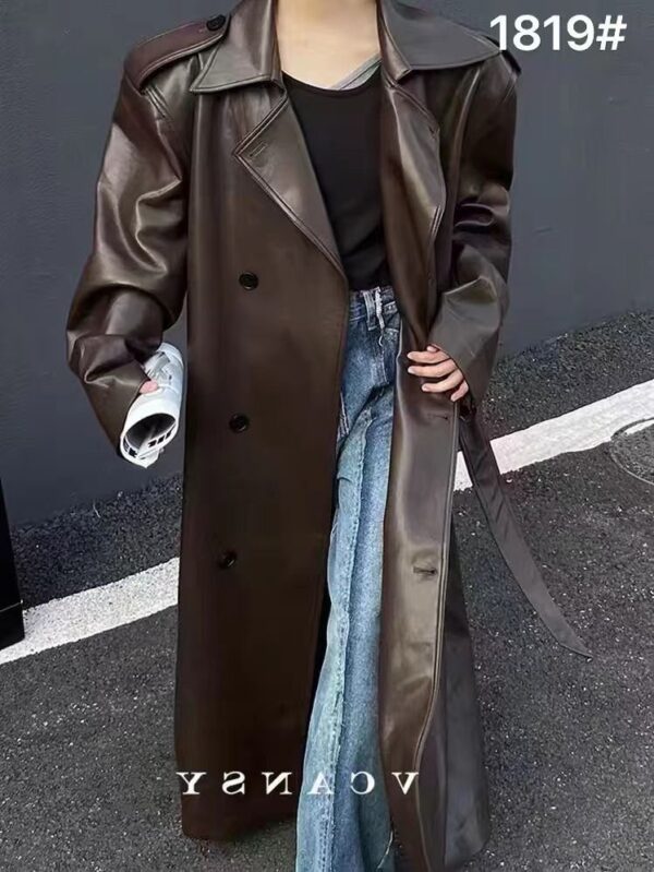 Imported Pu Leather Long coats - Image 5