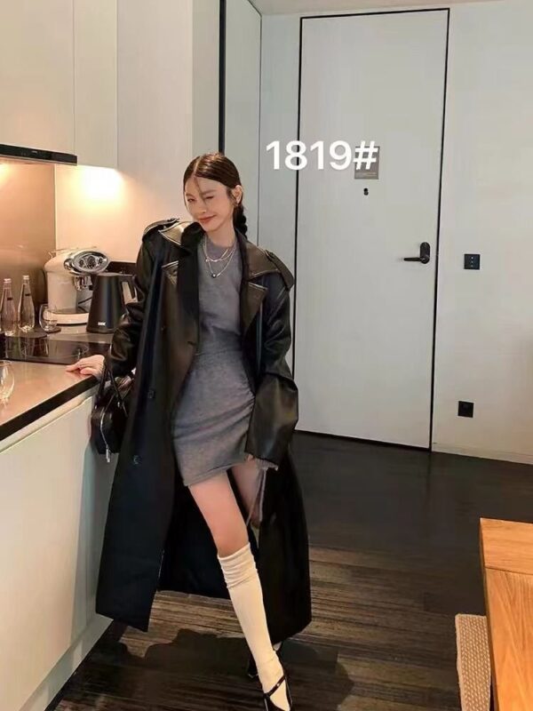 Imported Pu Leather Long coats - Image 4