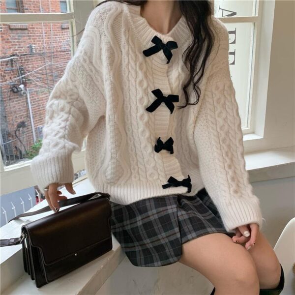 Cable Knitted Bow Top - Image 9