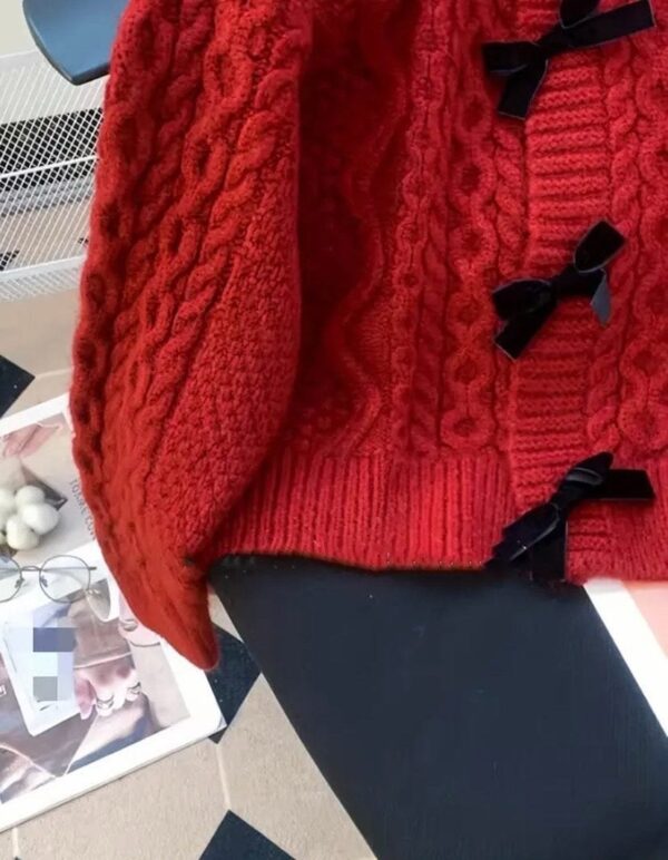 Cable Knitted Bow Top - Image 6