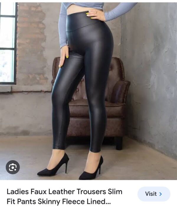 Leather pants with fleece