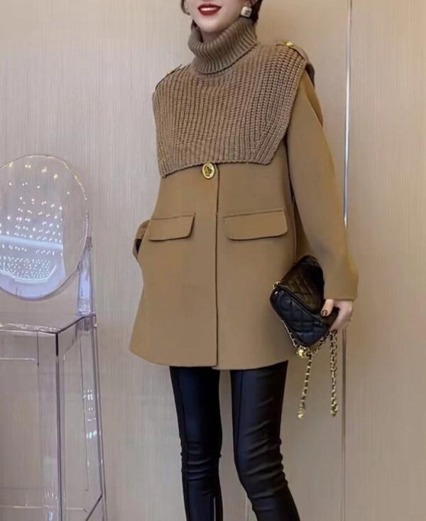 Designer Woolen Blazer With Detached high neck Pullover - Image 6