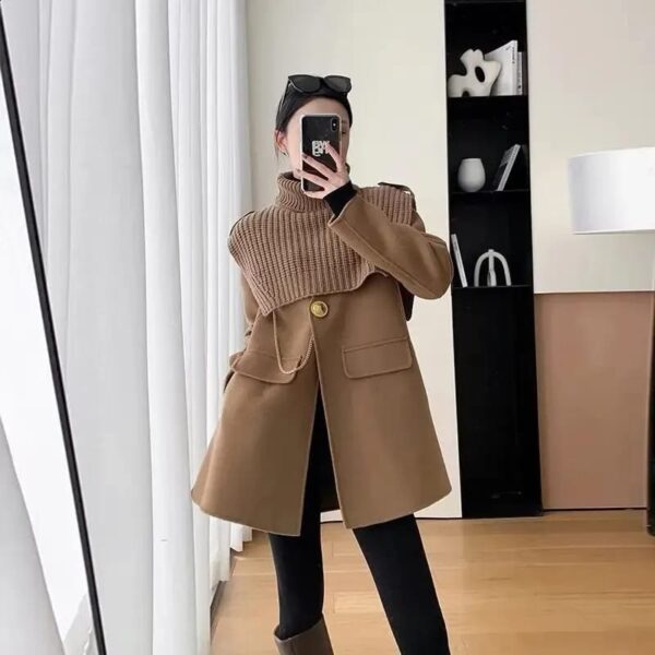 Designer Woolen Blazer With Detached high neck Pullover