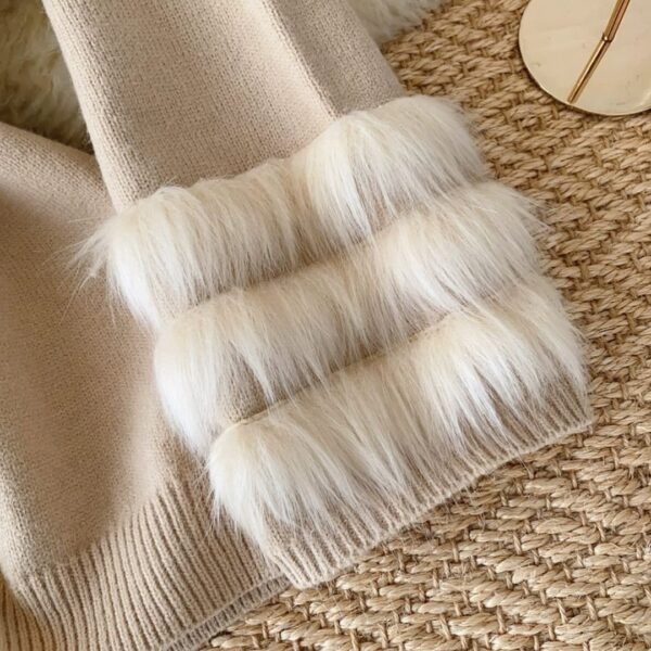 Imported Dress with Fur & Belt - Image 8