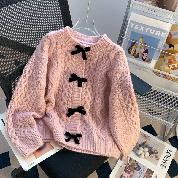 Cable Knitted Bow Top - Image 2