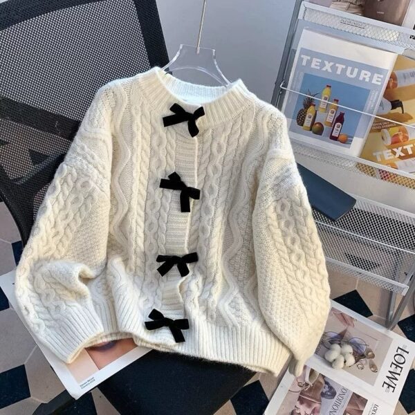 Cable Knitted Bow Top - Image 8