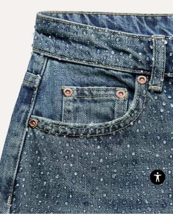 Z Rhinestone Straightfit Jeans - Image 2