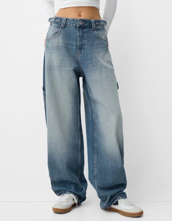 Ecru Baggy Carpenter Jeans - Image 2