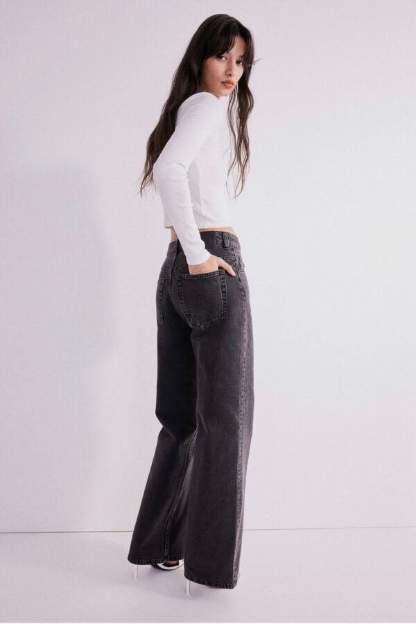 H&M Charcol Wide Leg Jeans - Image 3