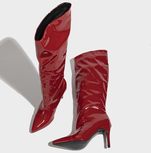 Mid-Calf Pointed Toe Slip-On Super High Thin Heel Modern Boots on Pre-book - Image 6
