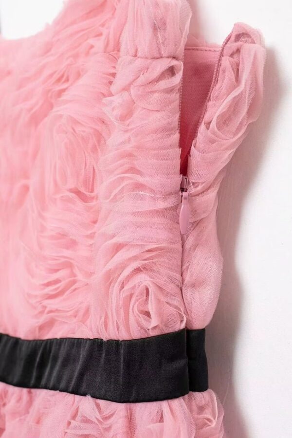 Elegant Flower Sleeveless Hem Folds Backless Mini Dress on Pre-book - Image 10