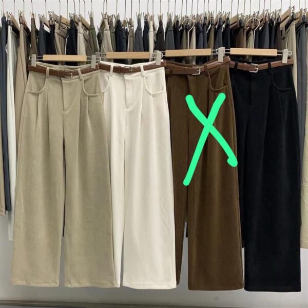 Corduroy Pants With Belt - Image 4