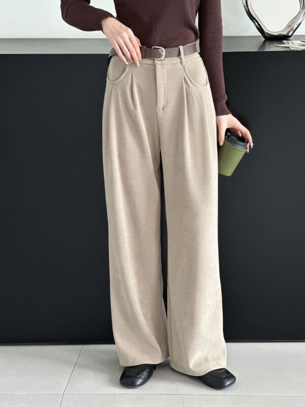 Corduroy Pants With Belt - Image 2