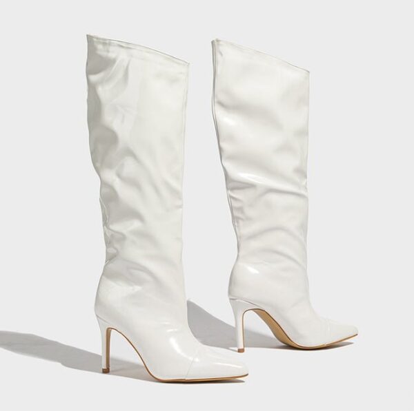 Mid-Calf Pointed Toe Slip-On Super High Thin Heel Modern Boots on Pre-book - Image 7