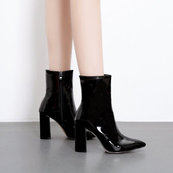 Pointed Thick High Heel Boots On Pre-book - Image 3