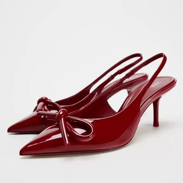 Lux Cherry Red Bow Heels On PRE-BOOK