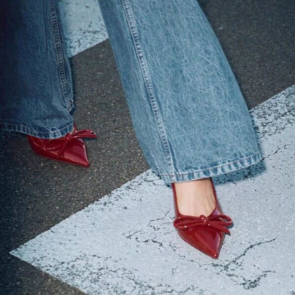 Lux Cherry Red Bow Heels On PRE-BOOK - Image 6