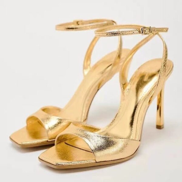 Lux Golden Stiletto Heels On PRE-BOOK