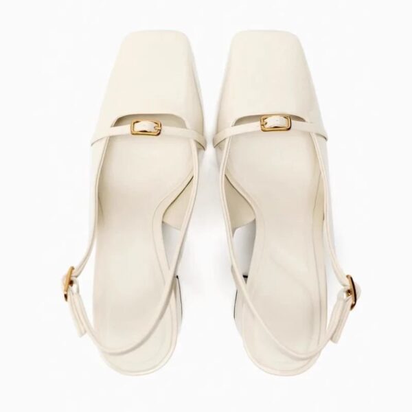 Lux White Block Heels On PRE-BOOK - Image 3