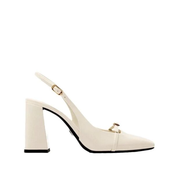 Lux White Block Heels On PRE-BOOK - Image 4