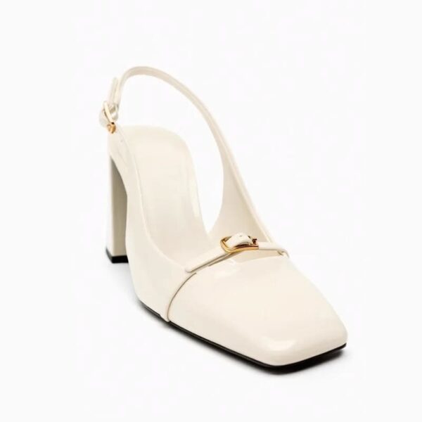 Lux White Block Heels On PRE-BOOK - Image 2