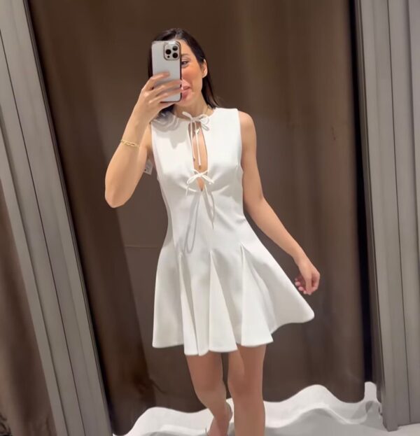 Power Short Dress with Bows - Image 7